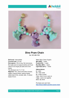 Dino Pram Chain crochet pattern