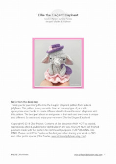 Ellie the Elegant Elephant Crochet Pattern