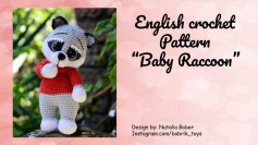 English crochet Pattern “Baby Raccoon”