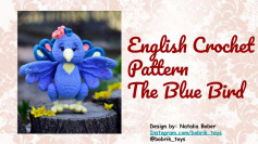 English Crochet Pattern The Blue Bird