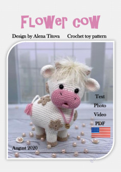 Flower cow Crochet toy pattern