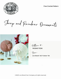 Free Crochet Pattern Sheep and Reindeer Ornaments Pattern