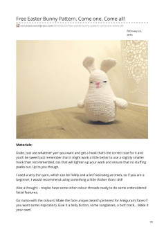 Free Easter Bunny Pattern. Come one. Come all!