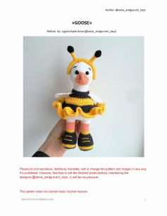 GOOSE cosplay bee crochet pattern