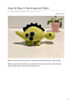 Greg the Steg- A Free Amigurumi Pattern