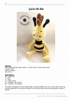 Gucio the Bee crochet pattern