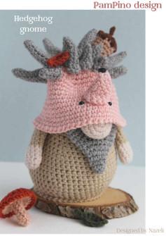 Hedgehog gnome crochet pattern