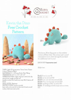 Kevin the Dino Free Crochet