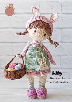 lily doll with basket crochet pattern