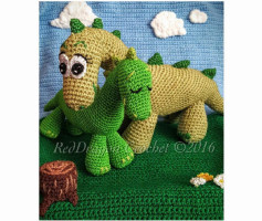 mama & baby dinosaurs amigurumi toys