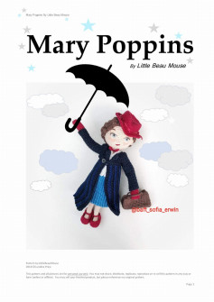 Mary Poppins doll crochet pattern