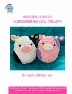 Modiﬁed Crochet Squishma cow Cow Pattern