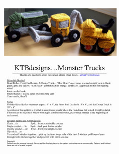 monster trucks crochet pattern