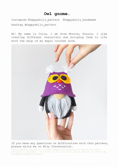 Owl gnome crochet pattern