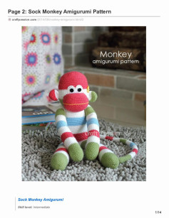 Page 2: Sock Monkey Amigurumi Pattern