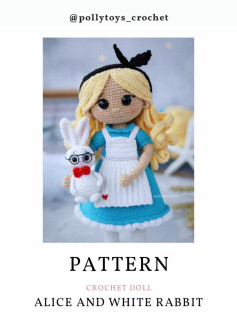 PATTERN CROCHET DOLL ALICE AND WHITE RABBIT