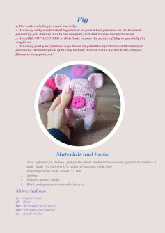 pink Pig crochet pattern amigurumi