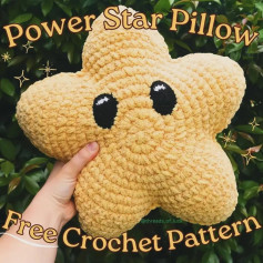 power star pillow free crochet pattern