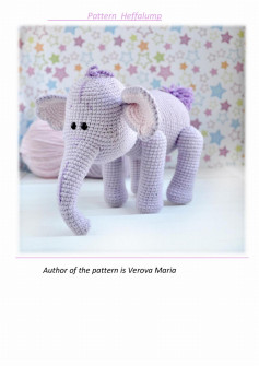 purple elephant amigurumi crochet pattern