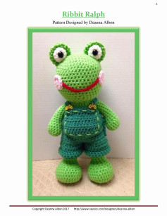 Ribbit Ralph frog, rabbit crochet pattern