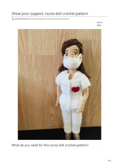 Show your support: nurse doll crochet pattern