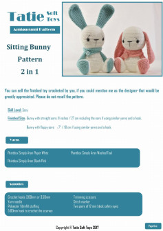 Sitting Bunny Pattern 2 in 1