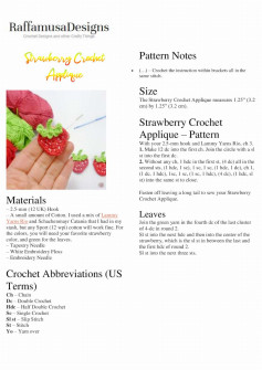 strawberry crochet appligue crochet pattern