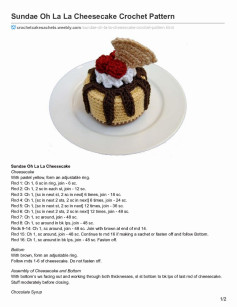 Sundae Oh La La Cheesecake Crochet Pattern