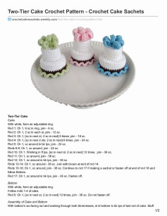 Two-Tier Cake Crochet Pattern - Crochet Cake Sachets