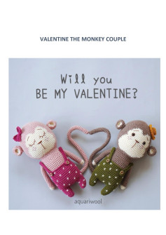 VALENTINE THE MONKEY COUPLE crochet pattern