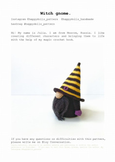 Witch gnome crochet pattern amigurumi