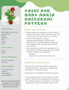 YOSHI AND BABY MARIO AMIGURUMI PATTERN