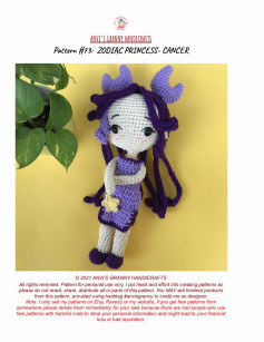 ZODIAC PRINCESS- CANCER doll crochet pattern