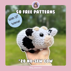 50 free pattern no sew cow