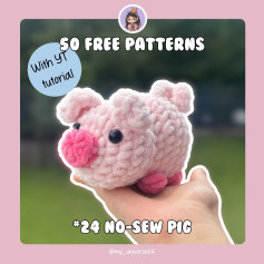 50 free pattern no sew pig