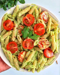 Avocado Pesto Pasta Salad