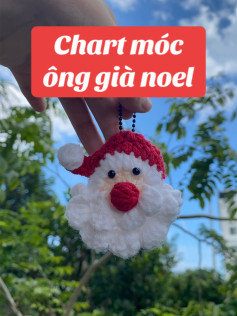 Chart móc khóa ông già noel đội mũ đỏ