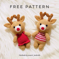 Crochet pattern for male and female deer couple