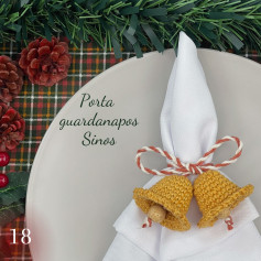 🔔Dia 18- Porta guardanapos Sinos🔔Uma semana para o Natal e por aqui já estou com o pensamento na ceia e você?