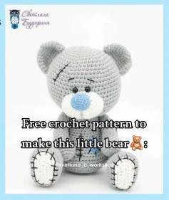 Free crochet pattern to create the cutest little teddy bear🧸