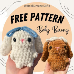 free pattern baby bunny white and brown