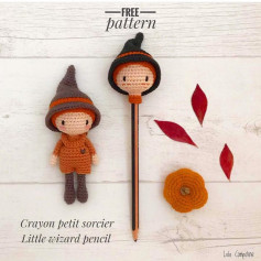 free pattern crayon petit sorcier little wizard pencil, little witches