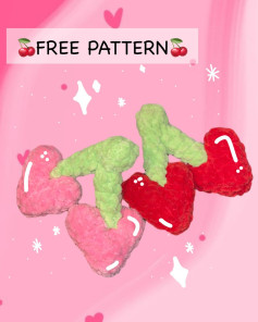 🍒FREE PATTERN🍒 - Heart Cherries