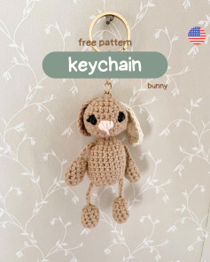 free pattern keychain bunny rabbit