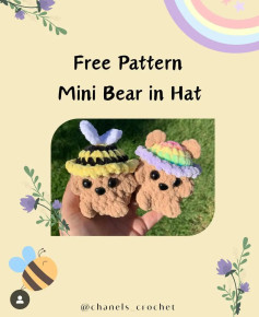 free pattern mini bear in hat