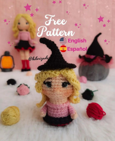 free pattern mini witch