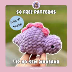 free pattern no sew dinosaur