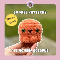 free pattern no sew orange octopus