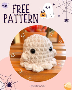 free pattern white ghost, black eye