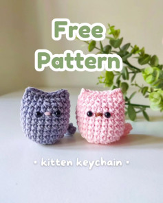 kitten keychain free pattern